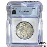 1942 Walking Liberty Half Dollar ICG MS64