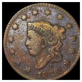 1820 Coronet Head Large Cent ABOUT UNCIRCULATED