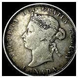 1886 Canada Silver 25 Cents NEARLY  UNCIRCULATED