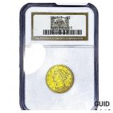 1847/7 $5 Gold Half Eagle NGC AU53