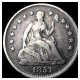 1857 Silver Seated Liberty Half Dime ABOUT  UNCIR