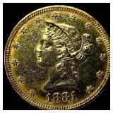 1881 Gold $10 Liberty Head Eagle GEM BU