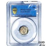 1920 Great Britain Silver 3 Pence PCGS MS63