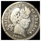 1900-O Silver Barber Dime LIGHTLY CIRCULATED