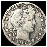 1914 Barber Silver Quarter LIGHTLY CIRCULATED