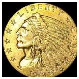 1913 Indian Head Gold $2.50 Quarter Eagle GEM BU
