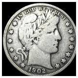 1902 Silver Barber Half Dollar LIGHTLY  CIRCULATE