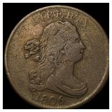 1806 Draped Bust Half Cent CLOSELY  UNCIRCULATED