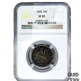 1858 Seated Liberty Quarter NGC VF35