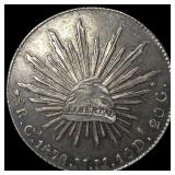 1876-Ca MM Mexico Silver 8 Reales CLOSELY UNCIRCUL