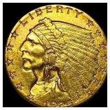 1925 Indian Head Gold $2.50 Quarter Eagle CHOICE A