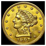 1907 Liberty Head Gold Quarter Eagle $2.50 CHOICE