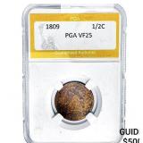 1809 Classic Head Half Cent PGA VF25