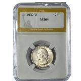 1932-D Washington Silver Quarter PGA MS64