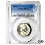 1945-S Washington Silver Quarter PCGS MS66