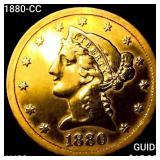 1880-CC $5 Gold Half Eagle CLOSELY UNCIRCULATED