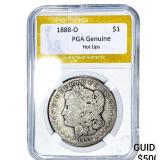 1888-O Morgan Silver Dollar PGA G Hot Lips