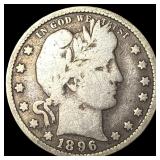 1896-O Silver Barber Quarter NICELY CIRCULATED