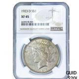 1923-D Silver Peace Dollar NGC XF45