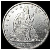 1870 Silver Half Dollar (Seated Liberty) CHOICE AU