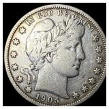 1905-S Silver Barber Half Dollar ABOUT UNCIRCULATE