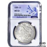 1889 Morgan Silver Dollar NGC MS62