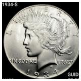 1934-S Silver Peace Dollar CHOICE AU