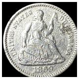 1869 Silver Half Dime LIGHTLY CIRCULATED