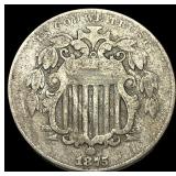 1875 Shield Nickel ABOUT UNCIRCULATED