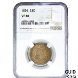 1856 Seated Liberty Quarter NGC VF30
