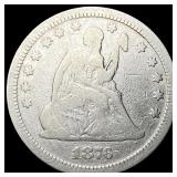 1876-CC Silver Seated Liberty Quarter LIGHTLY  CI