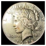 1928 Silver Peace Dollar NEARLY UNCIRCULATED