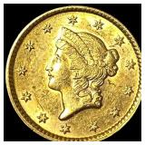 1851 Gold $1 Liberty Head GEM BU
