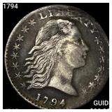 1794 Flowing Hair Half Dime NEARLY UNCIRCULATED