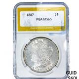 1887 Morgan Silver Dollar PGA MS65