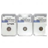 [3 Coins] 1834-1857 Seat. Lib & Cap. Bust Half Dim