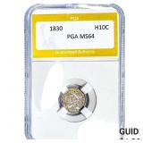 1830 Capped Bust Dime PGA MS64