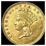 1857 Gold $1 Indian Head Type 3 UNCIRCULATED