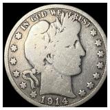 1914 Barber Half Dollar LIGHTLY CIRCULATED