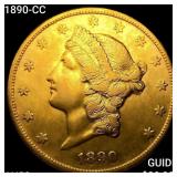 1890-CC $20 Gold Double Eagle CHOICE AU