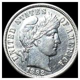 1892 Silver Barber Dime CLOSELY UNCIRCULATED