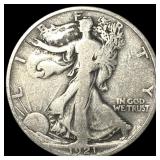 1921-D Silver Walking Liberty Half Dollar ABOUT UN