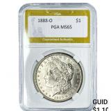 1888-O Morgan Silver Dollar PGA MS65