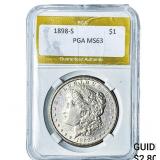 1898-S Morgan Silver Dollar PGA MS63