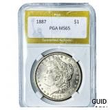 1887 Morgan Silver Dollar PGA MS65