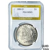 1884-O Morgan Silver Dollar PGA MS65