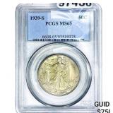 1939-S Walking Liberty Half Dollar PCGS MS65