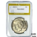 1923-S Silver Peace Dollar PGA MS63