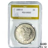 1889-O Morgan Silver Dollar PGA MS63