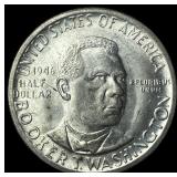 1946-D Silver Half Dollar Booker T. Washington UNC